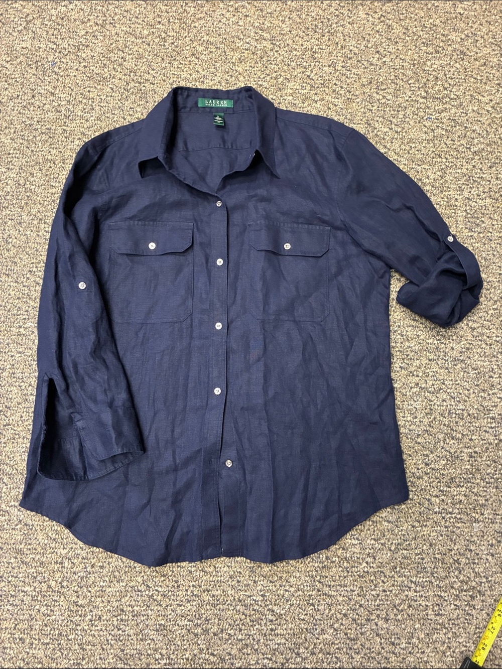 Lauren Ralph Lauren Women’s Navy Button-Front Shirt